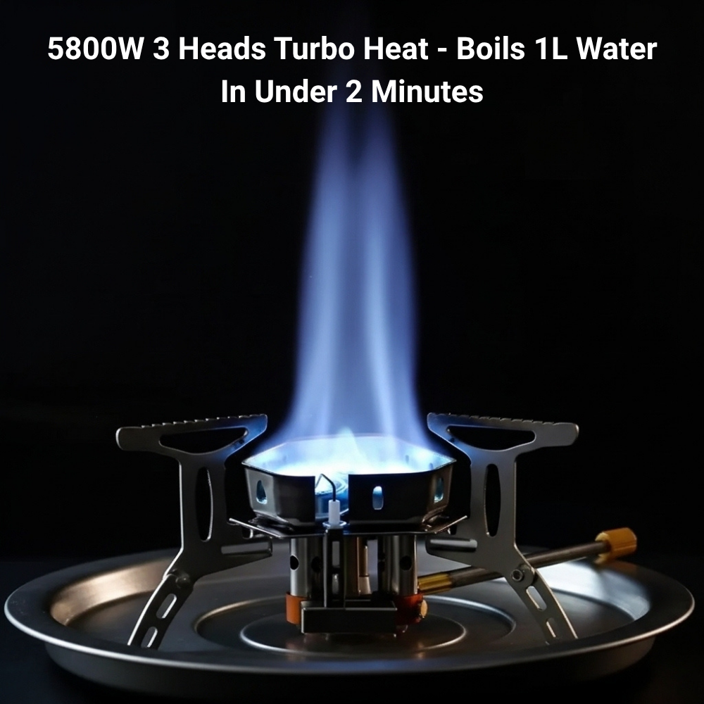 Gas Camping Stove – 5800W 3 Heads Portable Outdoor Burner