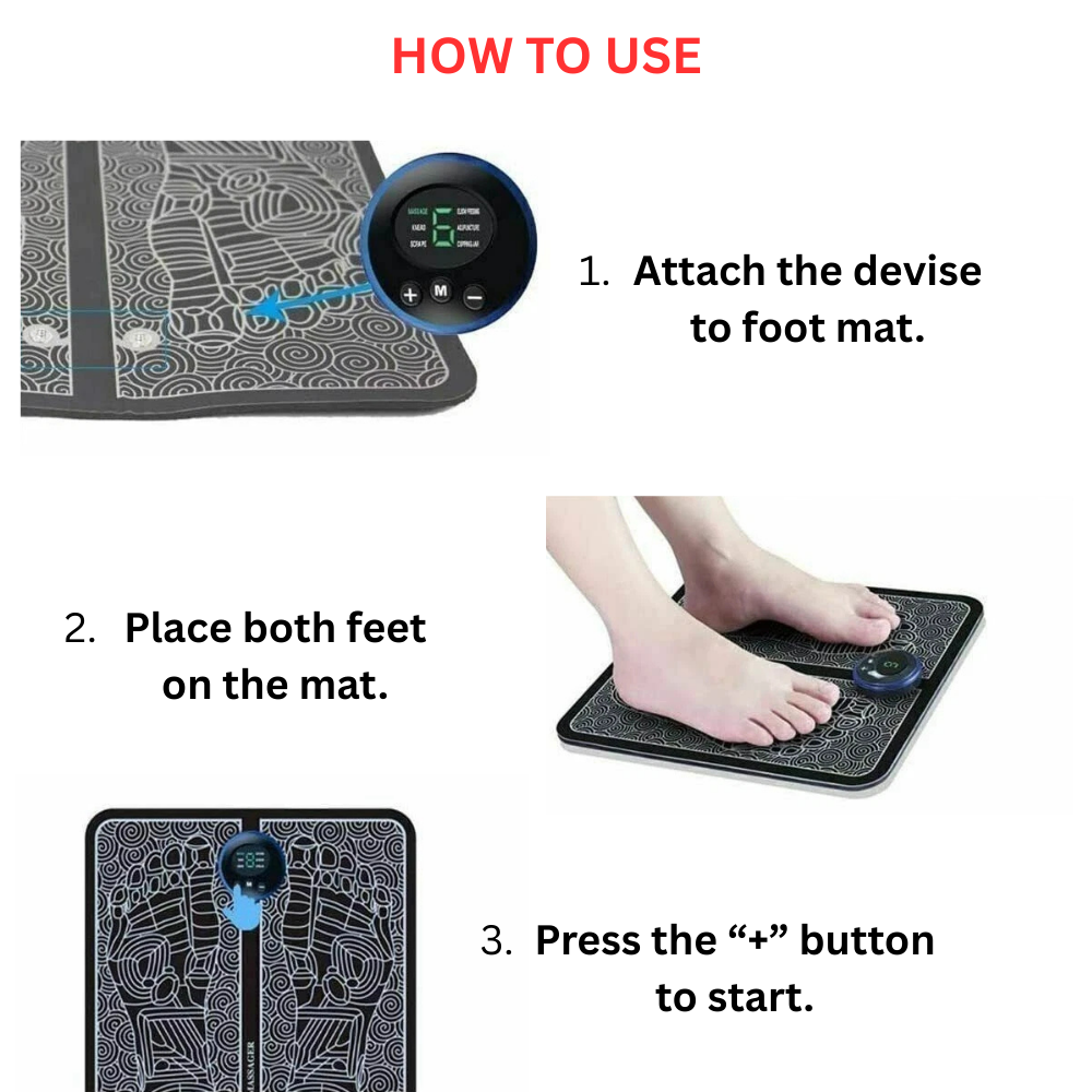 Rechargeable EMS Foot & Leg Massage Mat
